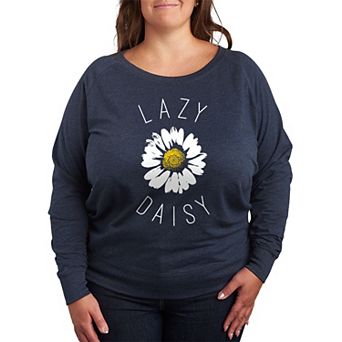 Plus Size Lazy Daisy French Terry Long Sleeve Tee