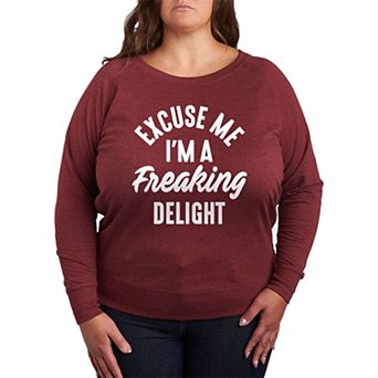 Plus Size A Freaking Delight French Terry Long Sleeve Tee
