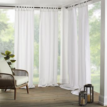 Elrene Home Fashions Matine Solid Tab Top Indoor/Outdoor Window Curtain
