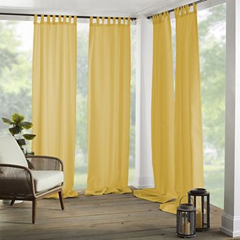 Elrene Home Fashions Matine Solid Tab Top Indoor/Outdoor Window Curtain