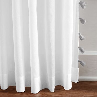 Elrene Home Fashions Bianca Semi-Sheer Window Curtain with Tassels