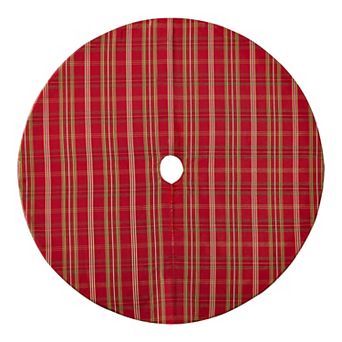 Elrene Home Fashions Shimmering Plaid Holiday Round Tree Skirt, 48"X48"