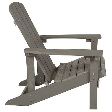 Merrick Lane Set of 2 Poly Resin Adirondack Chairs & Outdoor Star & Moon Firepit