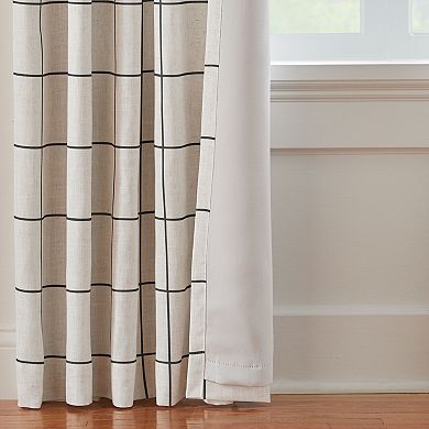 Elrene Home Fashions Brighton Windowpane Plaid Blackout Window Curtain Panel