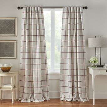 Threadmade Brighton Windowpane Plaid Blackout Window Curtain Panel