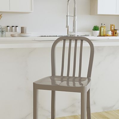 Merrick Lane Santorini Galvanized Steel Indoor/Outdoor Counter Bar