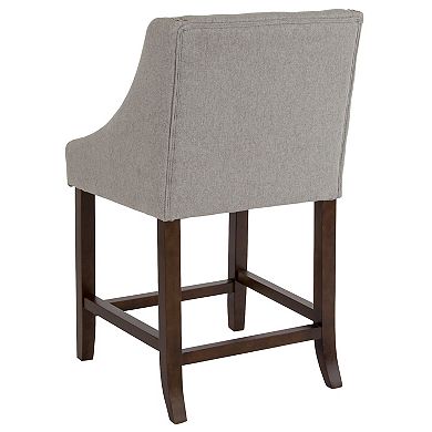 Merrick Lane Taylorsville 24 Inch Counter Height Stool with Nailhead Trim