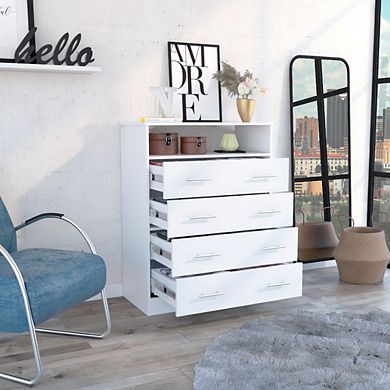 Lagos Four Drawer Dresser, One Shelf, Superior Top