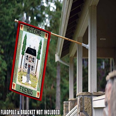 Welcome Friends Cottage Outdoor House Flag 40" x 28"