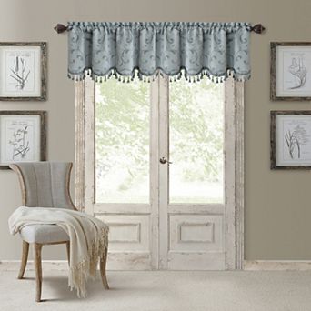 Elrene Home Fashions Mia Beaded Scallop Window Valance, 52"x19"