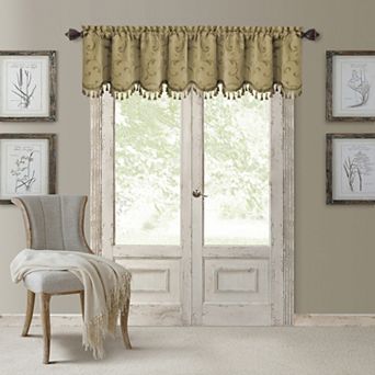 Elrene Home Fashions Mia Beaded Scallop Window Valance, 52"x19"