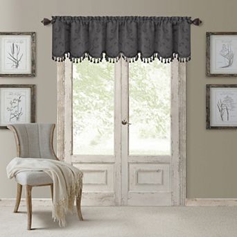 Elrene Home Fashions Mia Beaded Scallop Window Valance, 52"x19"