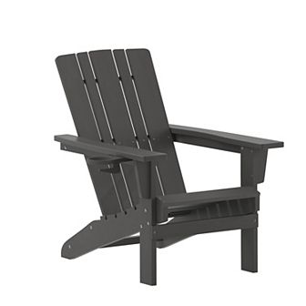 Merrick Lane All-Weather Adirondack Chair with Swiveling Cupholder