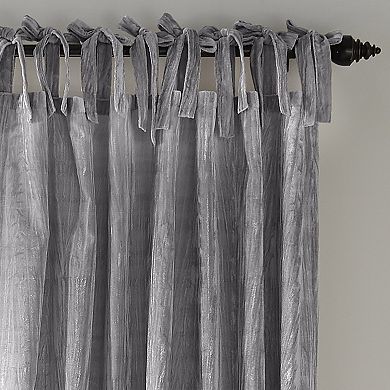 Elrene Home Fashions Korena Tie-Top Crushed Velvet Window Curtain