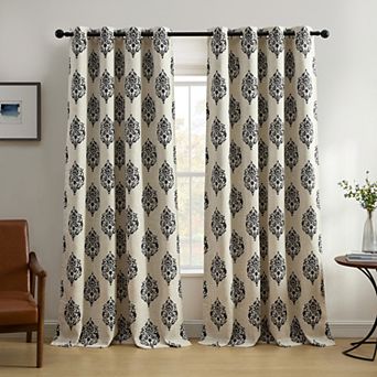 Elrene Home Fashions Navara Medallion Room Darkening Window Curtain