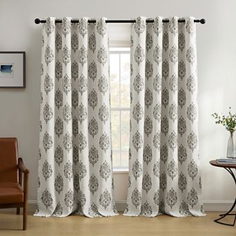 Elrene Home Fashions Navara Medallion Room Darkening Window Curtain