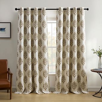 Elrene Home Fashions Navara Medallion Room Darkening Window Curtain