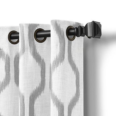Elrene Home Fashions Renzo Ikat Geometric Linen Room Darkening Window Curtain