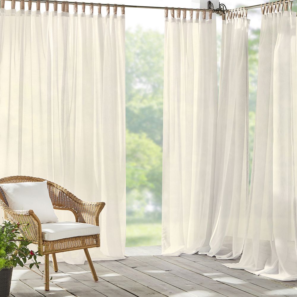 Threadmade Darien Solid Indoor/Outdoor Sheer Adhesive Loop Tab Top
