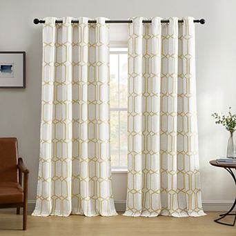 Elrene Home Fashions Kaiden Geometric Room Darkening Window Curtain