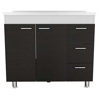 Darien Base Cabinet, Double Door Cabinet, Three Drawers, Four Legs