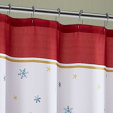 Elrene Home Fashions Santa’s Snowy Sleighride Holiday Fabric Shower Curtain
