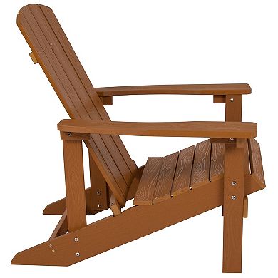 Merrick Lane Set of 2 Poly Resin Adirondack Chairs & Outdoor Star & Moon Firepit