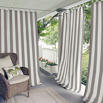 Elrene Home Fashions Highland Stripe Indoor/Outdoor Window Curtain