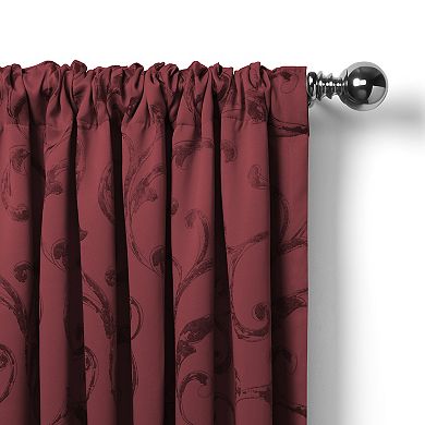 Elrene Home Fashions Mia Jacquard Scroll Blackout Window Curtain