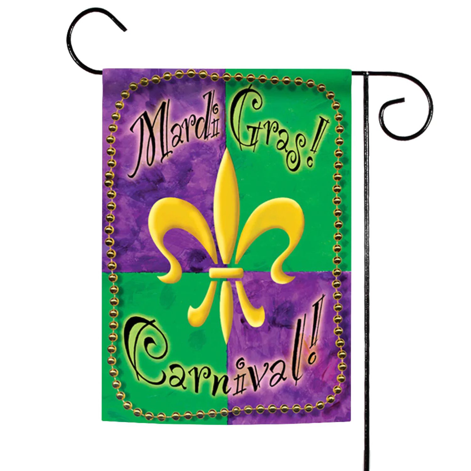 Mardi Gras Feathers and Masks Outdoor House Flag 40 x 28