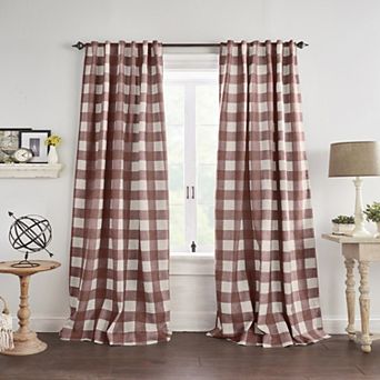 Elrene Home Fashions Grainger Buffalo Check Blackout Window Curtain