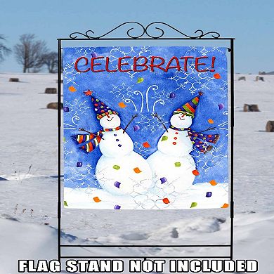 Party Snowflake Confetti Outdoor House Flag 40" x 28"