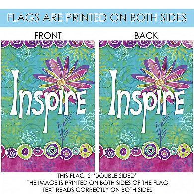 Floral 'Inspire' Outdoor House Flag 40" x 28"