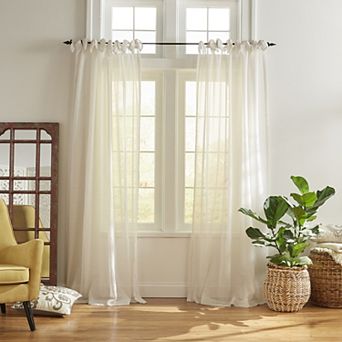 Elrene Home Fashions Vienna Tie-Top Sheer Window Curtain