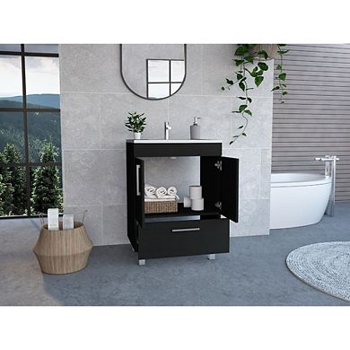 Othello Single Bathroom Vanity, Double Door Cabinet, One Drawer