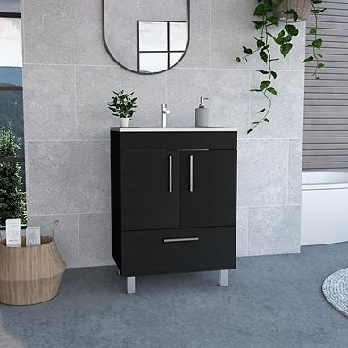Othello Single Bathroom Vanity, Double Door Cabinet, One Drawer