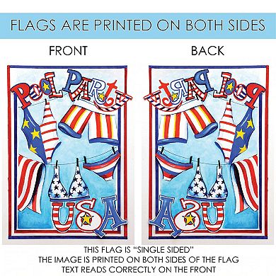 Patriotic Pool Party Outdoor House Flag 40" x 28"