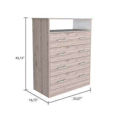 Lagos Four Drawer Dresser, One Shelf, Superior Top