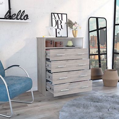 Lagos Four Drawer Dresser, One Shelf, Superior Top