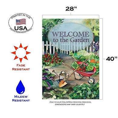 Welcome to the Garden Outdoor House Flag 40" x 28"