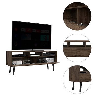 Hamburg TV Stand For TV´s up 60", Four Legs, Three Open Shelves