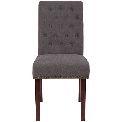 Merrick Lane Falmouth Upholstered Parsons Chair with Nailhead Trim - Set of 6