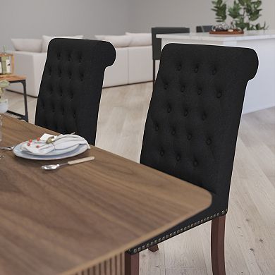 Merrick Lane Falmouth Upholstered Parsons Chair with Nailhead Trim