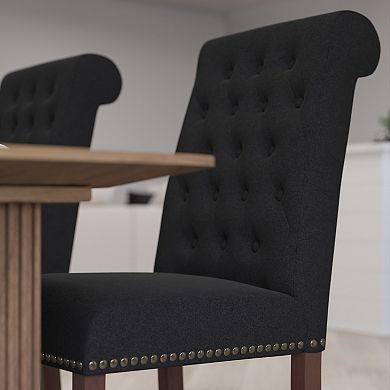Merrick Lane Falmouth Upholstered Parsons Chair with Nailhead Trim