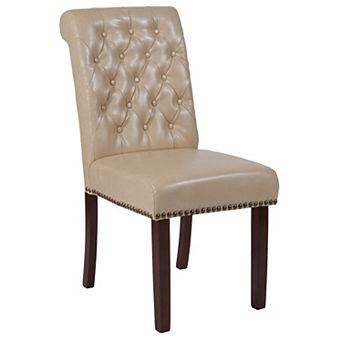 Merrick Lane Falmouth Upholstered Parsons Chair with Nailhead Trim