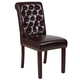 Merrick Lane Falmouth Upholstered Parsons Chair with Nailhead Trim