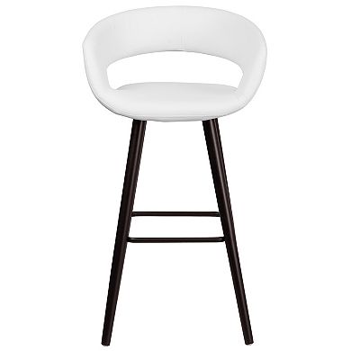 Merrick Lane Plath Wood Ultramodern Bar Counter Stool With Upholstered Seat