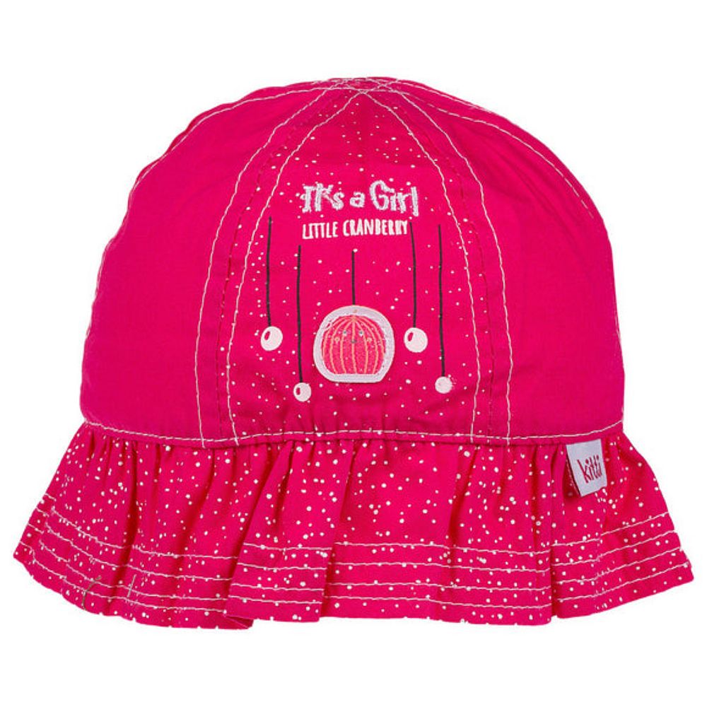 Babyhug Cotton Bucket Hat Animal Print Pink - Diameter 17 cm