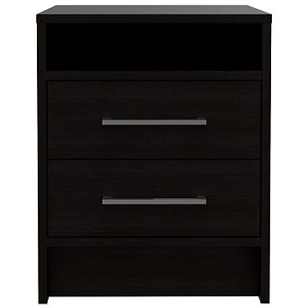 Philadelphia Nightstand, Two Drawers, Concealed Shelf