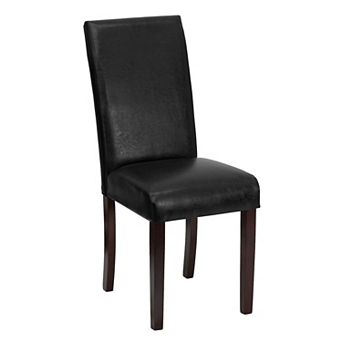 Merrick Lane Vallia Series Faux Leather Panel Back Parson's Chair for Kitchen, Dining Room and More